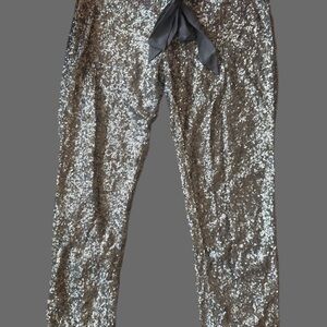 Arden B Gray and Silver Sequin Pants